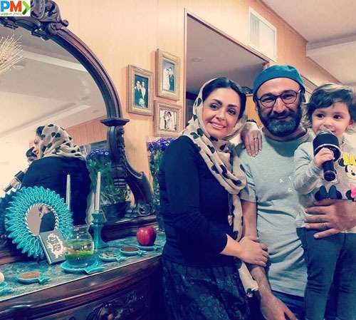 همسر سابق نگار عابدی با همسر جدید و دخترش
